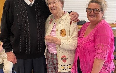 Roy, Sylvia and Julie (staff member at Littleton Lodge care home)